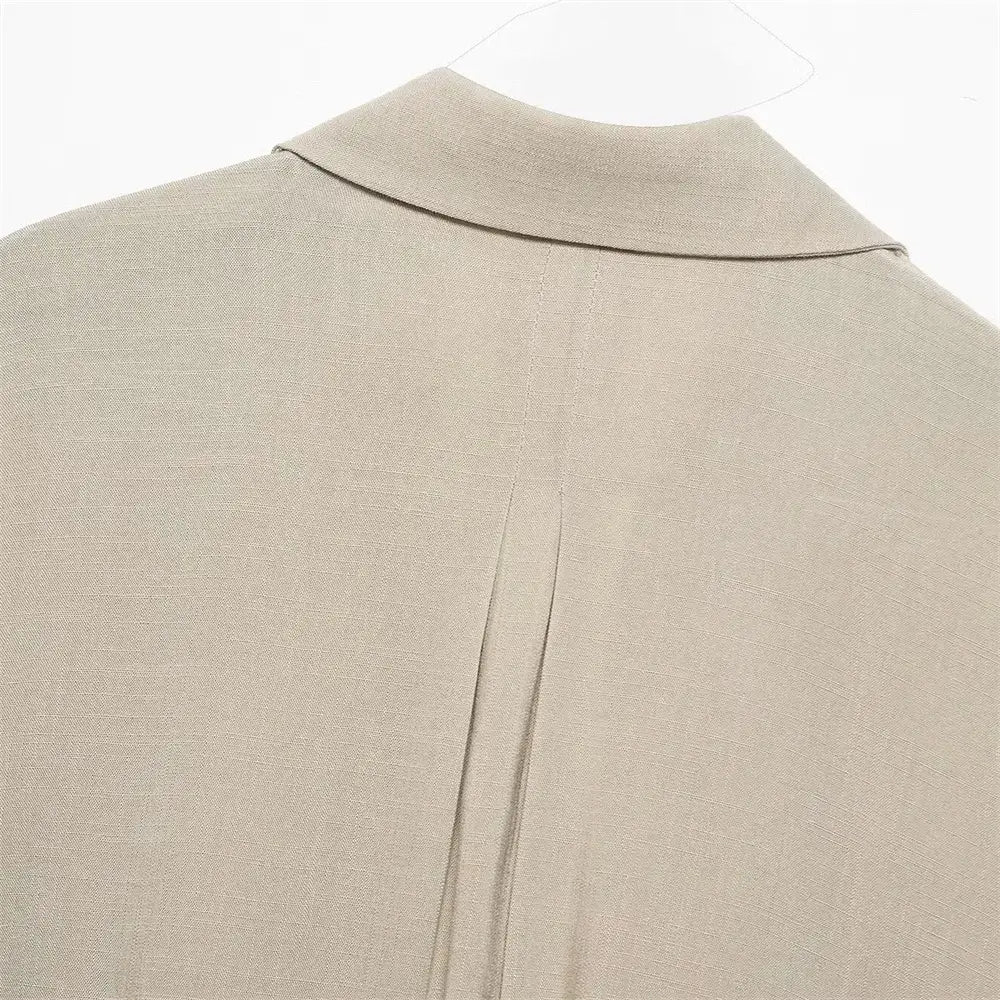 Women’s Loose Long Sleeve Collar Casual Shirt Pants Set