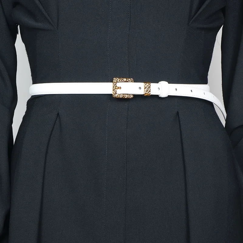 Retro Gold Women Belt Genuine Leather