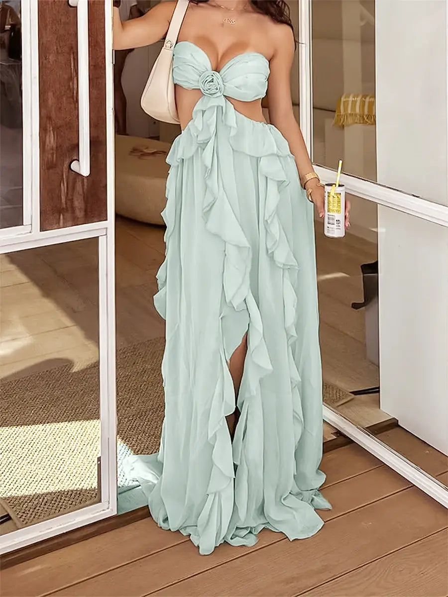 Women’s Backless Cutout Ball Gown Dress