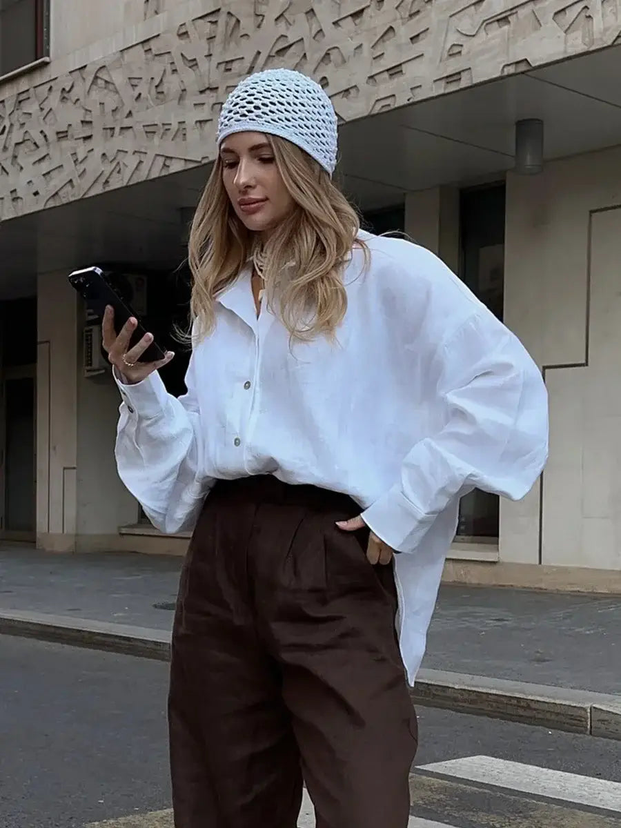 100% Cotton Versatile Lazy Casual Shirt Women’s