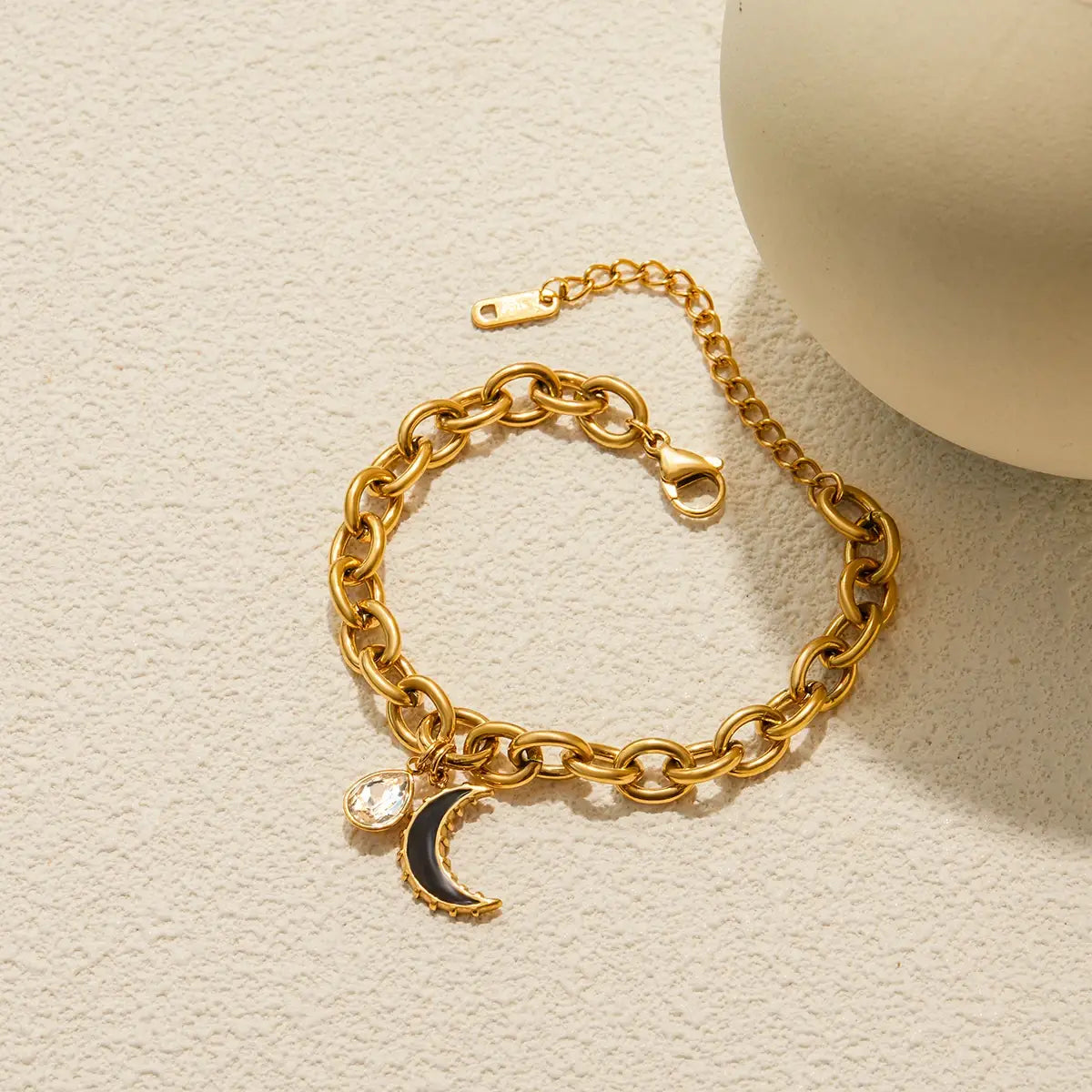 Stainless Steel Rhinestone Water Drop Pendant