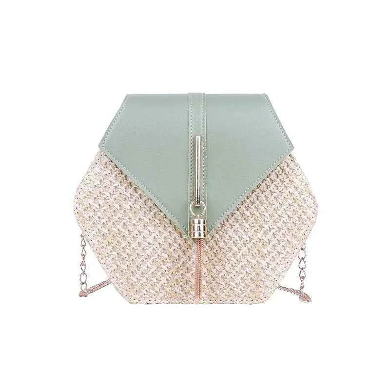 Straw PU Leather Handbag Women
