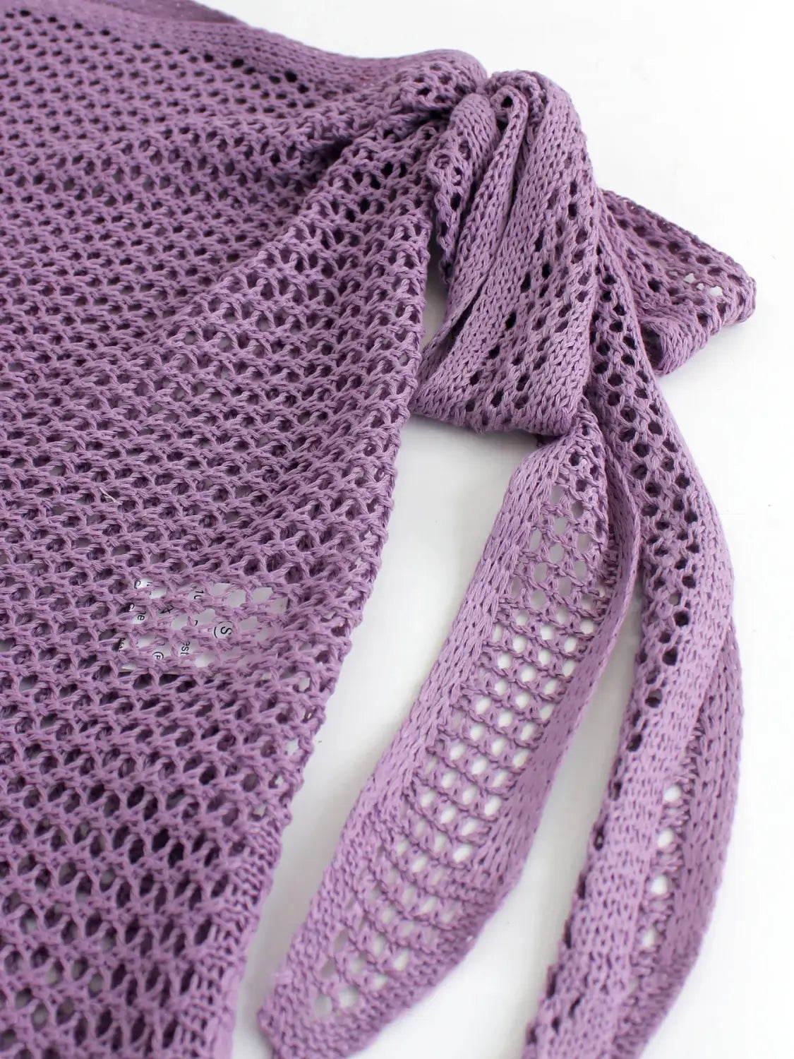 Women’s Knitted Short Skirt with Hollow Straps and Slit Beach Cover Up