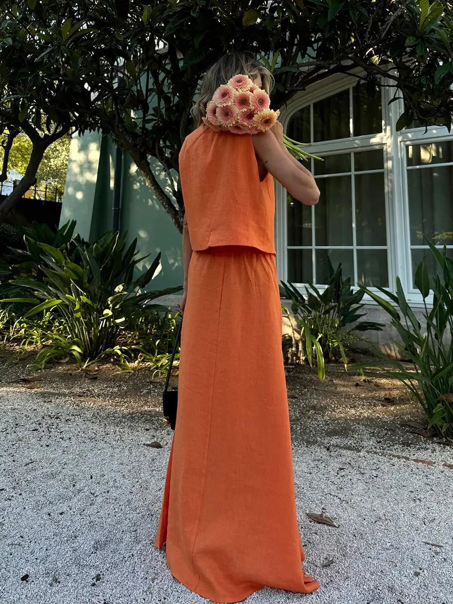 Womem’s Chic Vest Skirt Suit 2-Piece Set