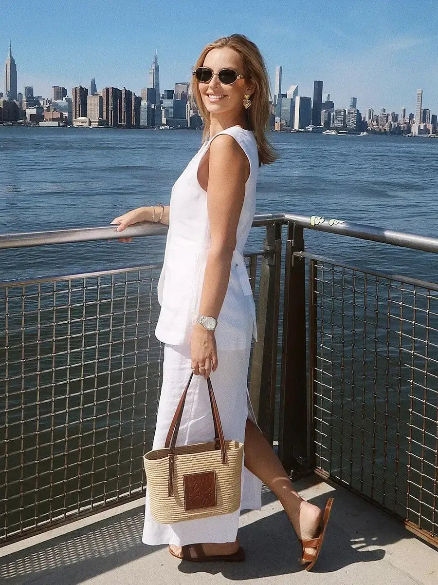 Women’s Sleeveless Vest High Waisted Skirt 2-Piece Set