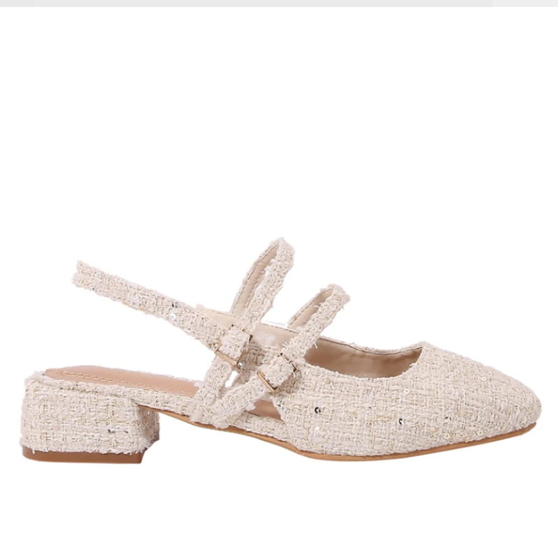 Women Shoes Buckle Strap Light Fabric Low Heels