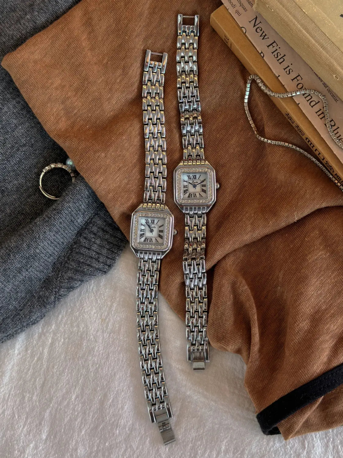 Gold-Tone Square Dial Women’s Waterproof Watch