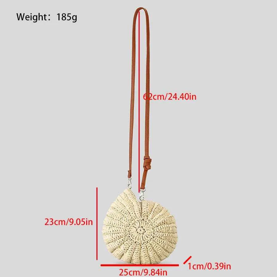 Creative Conch Design Straw Shoulder Bags