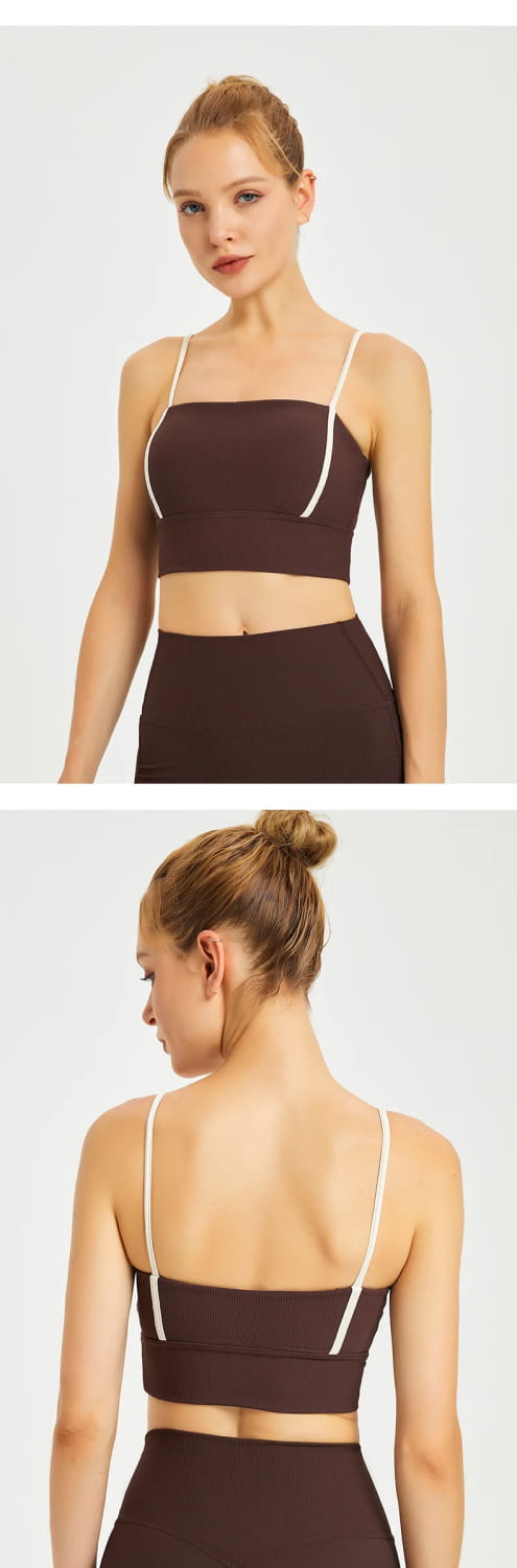 Women Thin Shoulder Straps With Shock-proof Chest Pad Tank Top