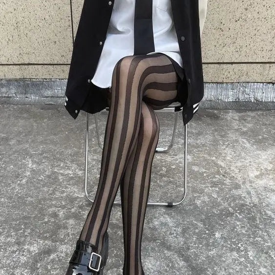 Striped Thigh High Stockings Pantyhoses