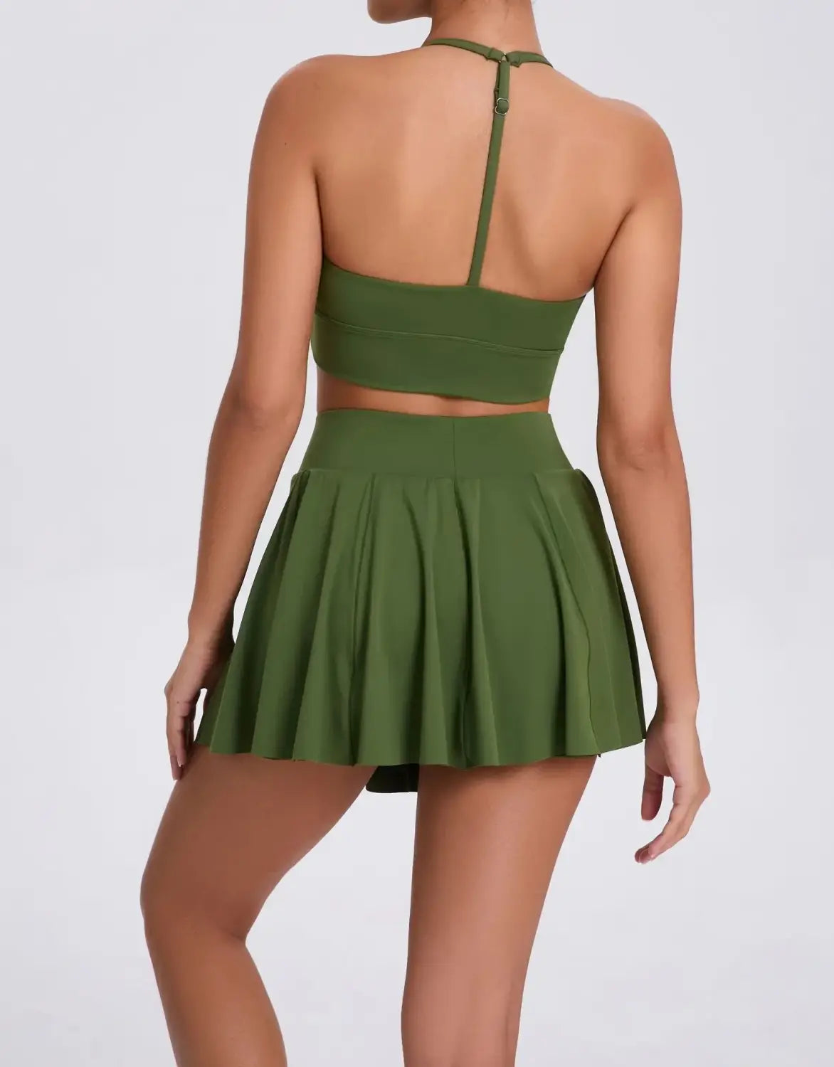 Yoga Set Casual Outdoor Bra Tennis Short Skirt