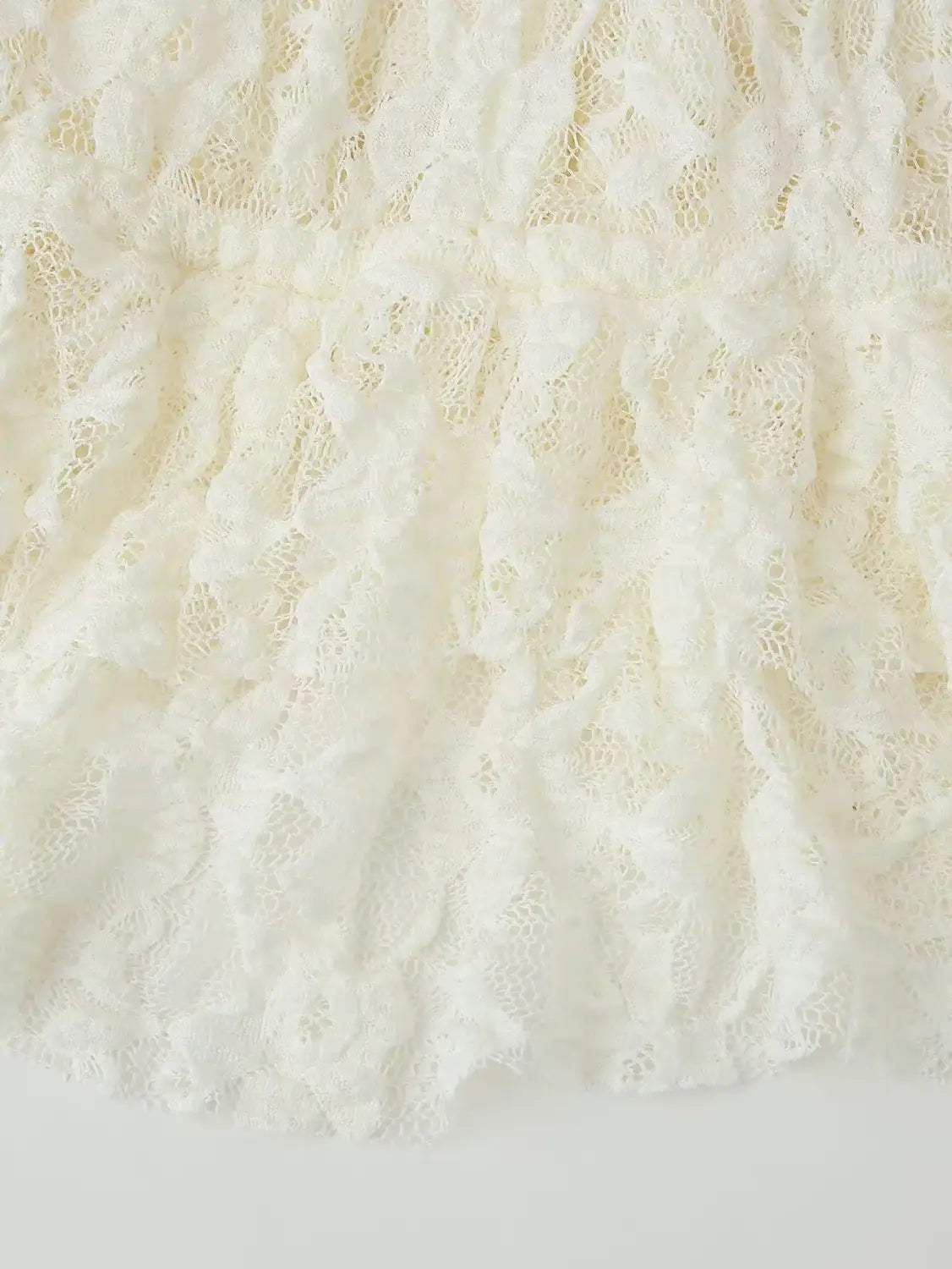 Women Bow Layered Lace Shirt Hollow V-neck