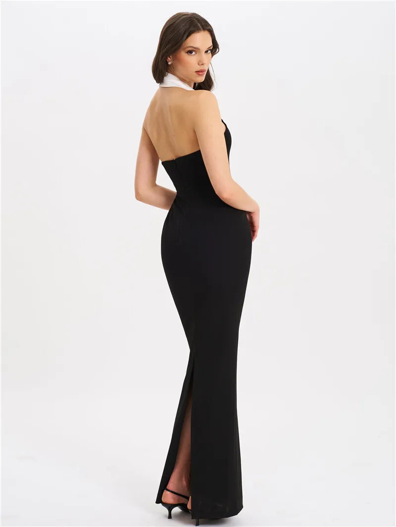 Halter Backless Maxi Dress For Women