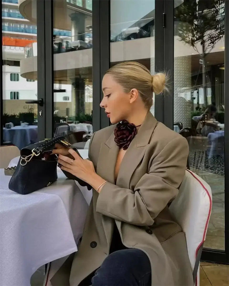 Chic Office Lady Double Breasted Blazer