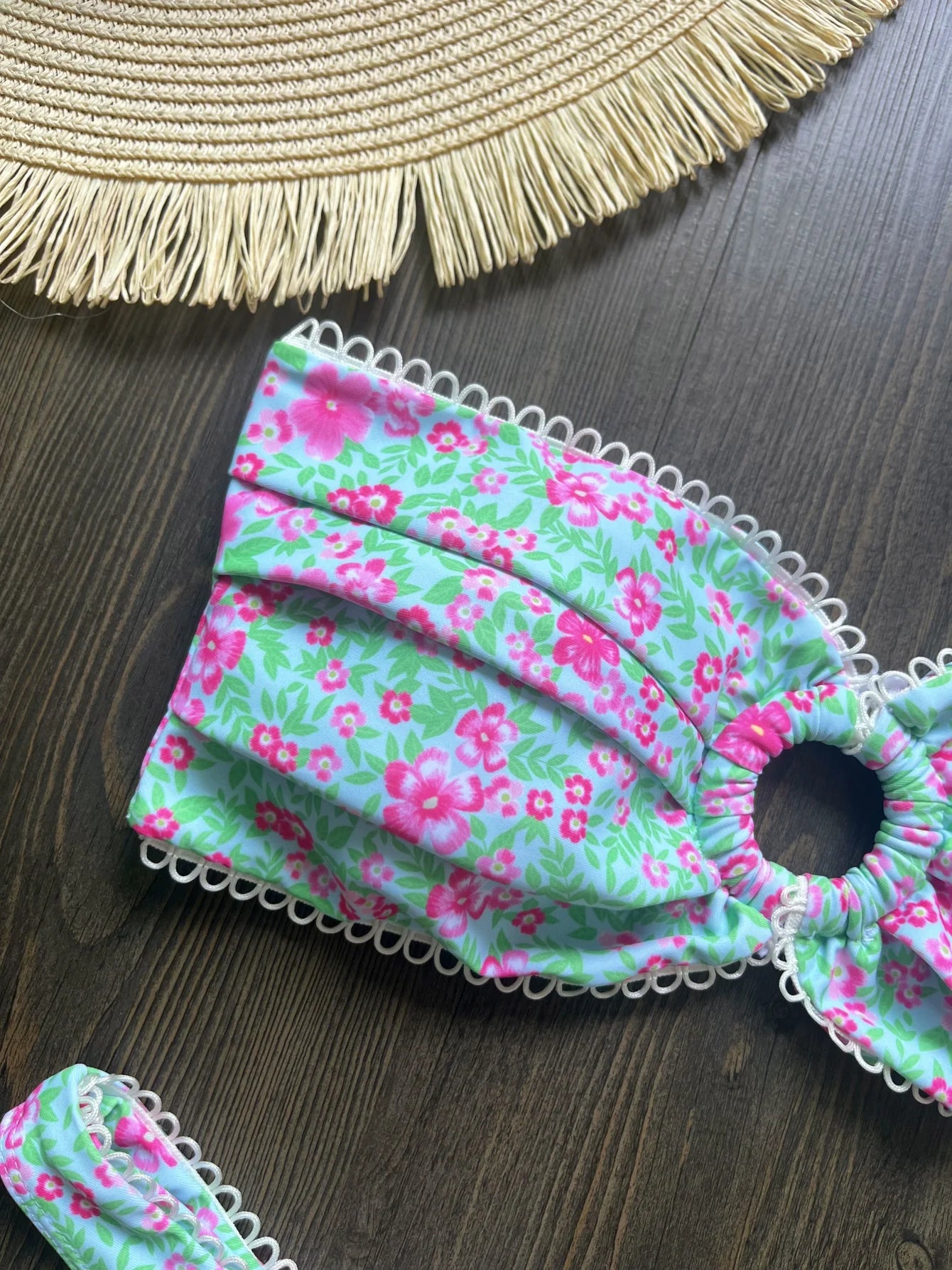 Floral Flowers Bandeau High Leg Cut Bikini Women - Norellé