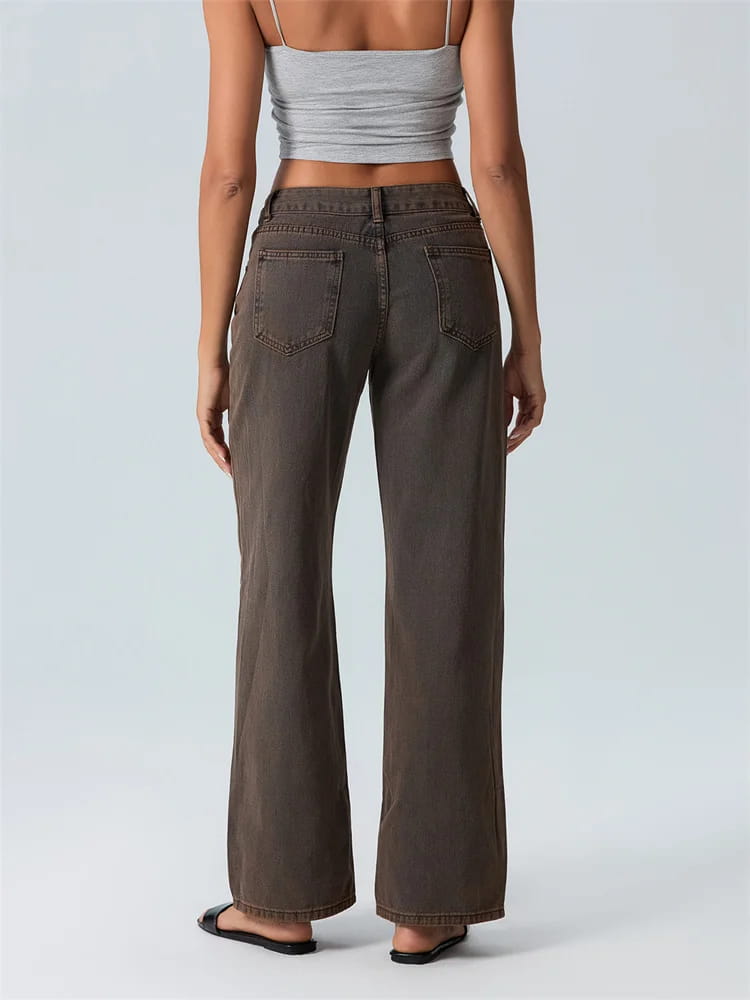 Women Wide Leg Boyfriend Jeans