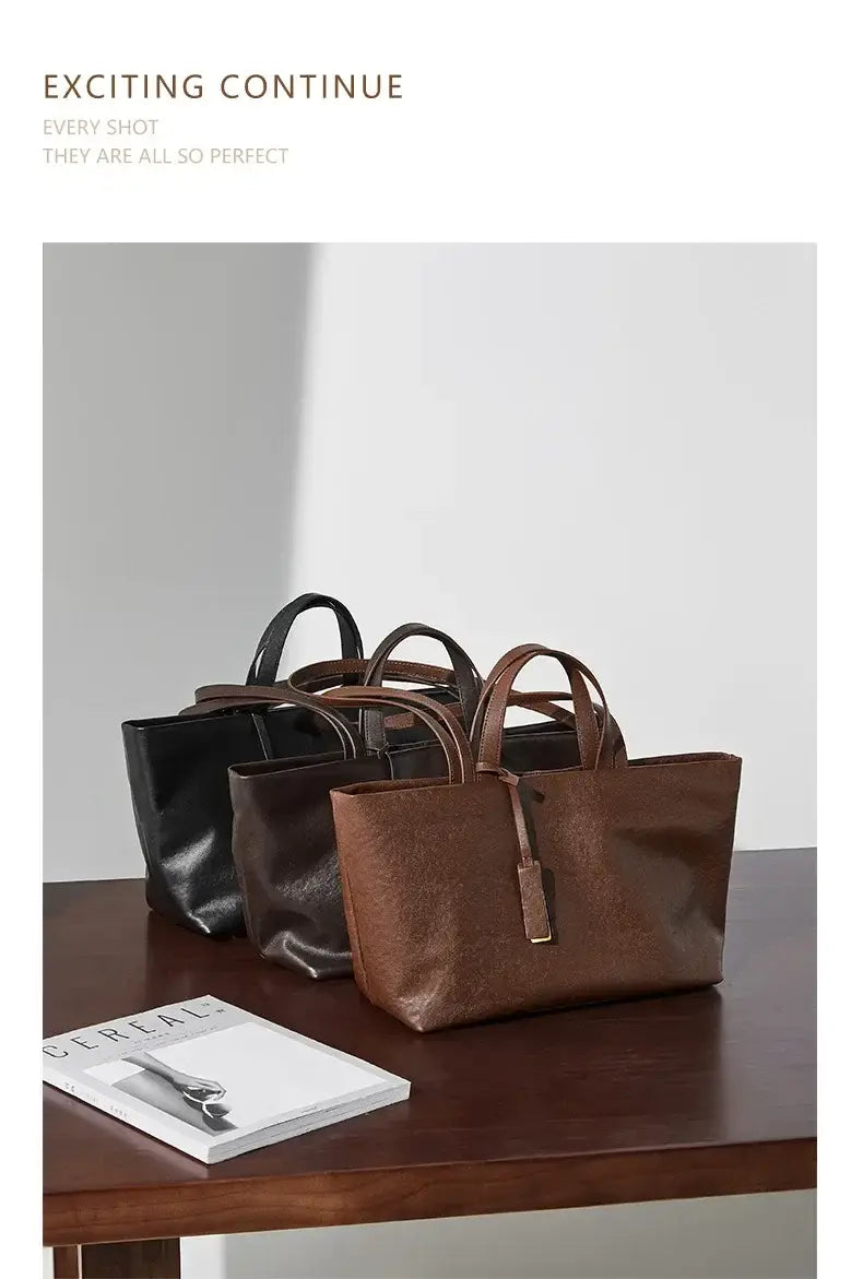 Women Shoulder Bag Leather Large Capacity Square Fashion Tote