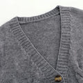 V Neck Cropped Cardigan Women Long Sleeve Twist Knitted Sweater Coats - Norellé