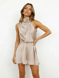 Ruffled Women Playsuits  Backless High Waist - Norellé