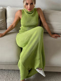 Elegant Knitwear 2 Piece-Set Long Dress Female Ribbed Sweater - Norellé