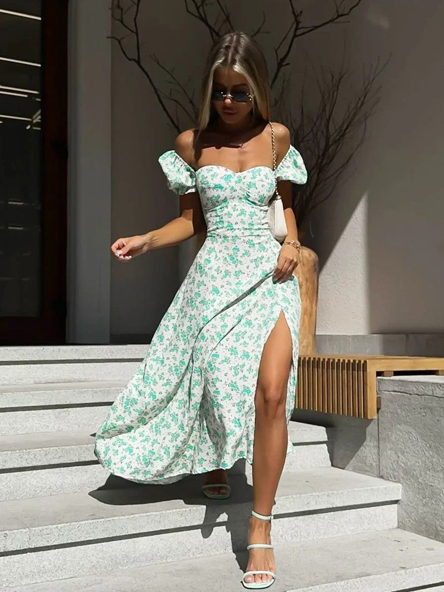 Off Shoulder Floral Dress Women's - Norellé