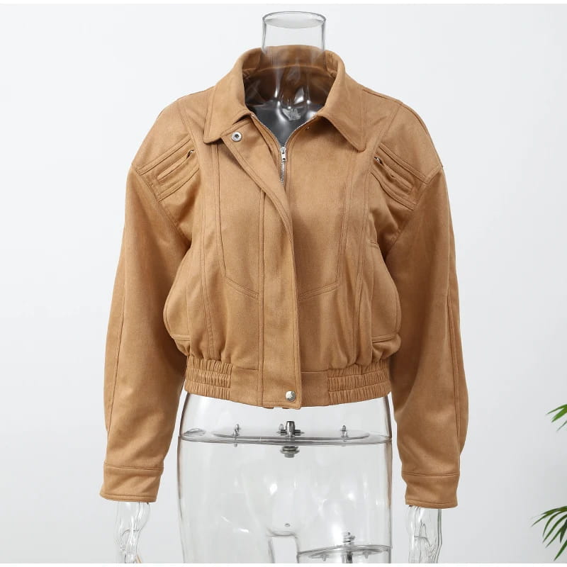 Brown Suede Leather Jackets Women