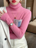 Basic Slim soft solid color turtleneck Sweater - Norellé