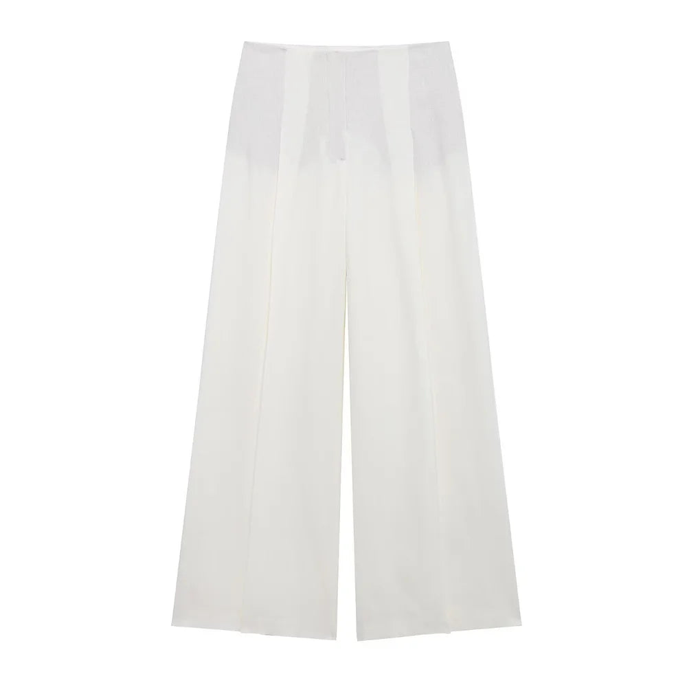 Women’s Casual Retro Linen Blend Suit Jacket&Pants Set