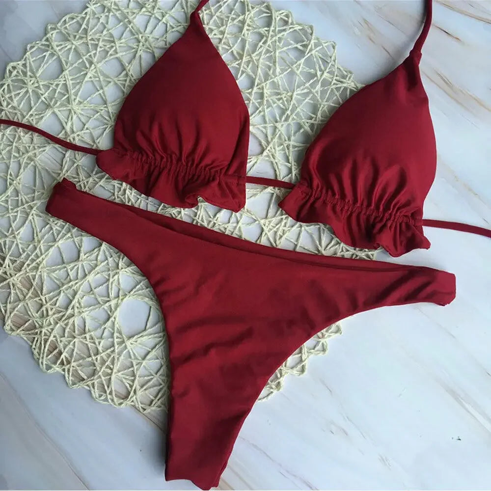 Summer Brazilian Bikini Set Women  Top Thong Bottom 2 - Norellé