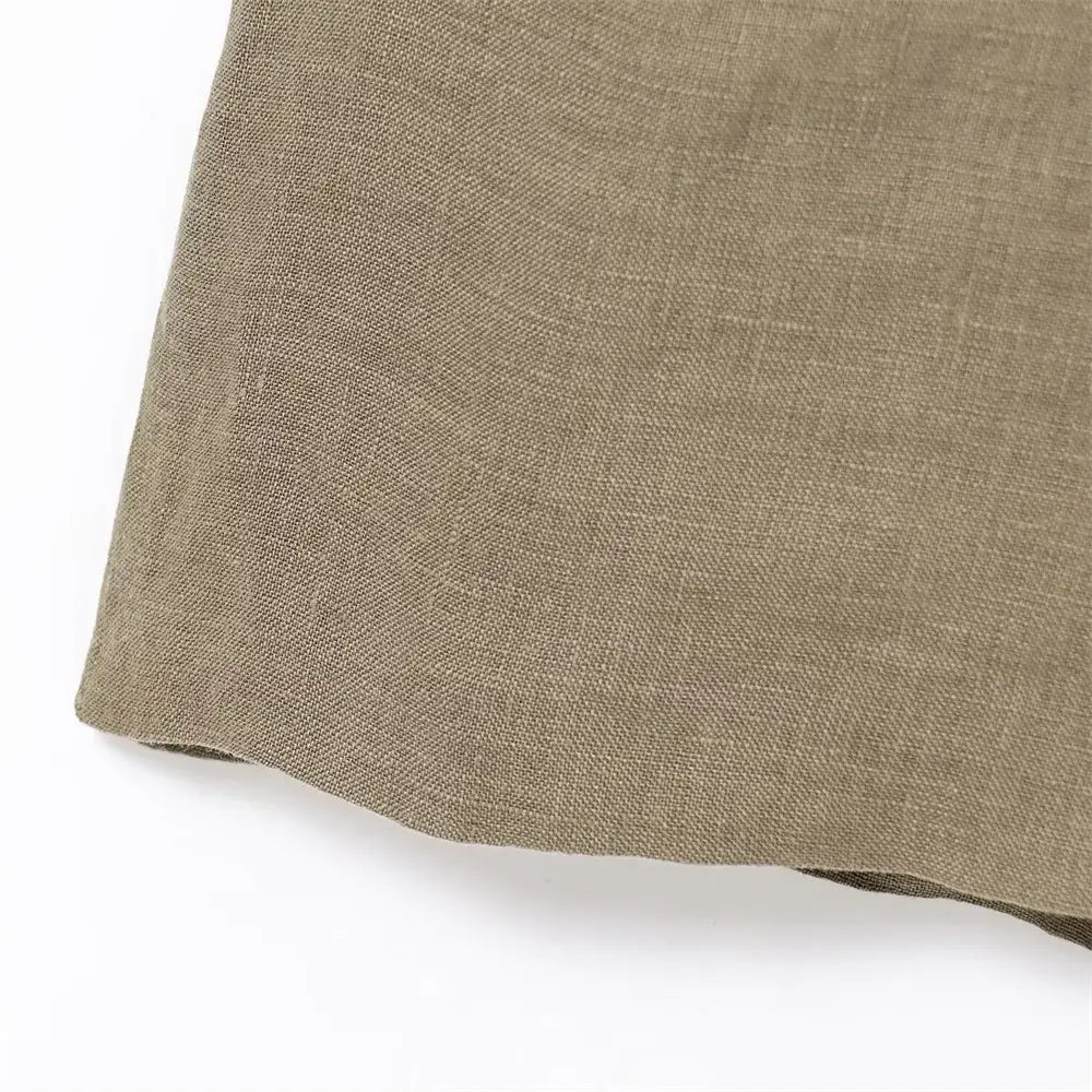 Women’s Long Sleeved V-neck Shirt Mid Waist Wide Leg Pants