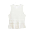 Women Bow Tie Knit Vest Slim Fit Round Neck Sleeveless Hidden Button Short Top
