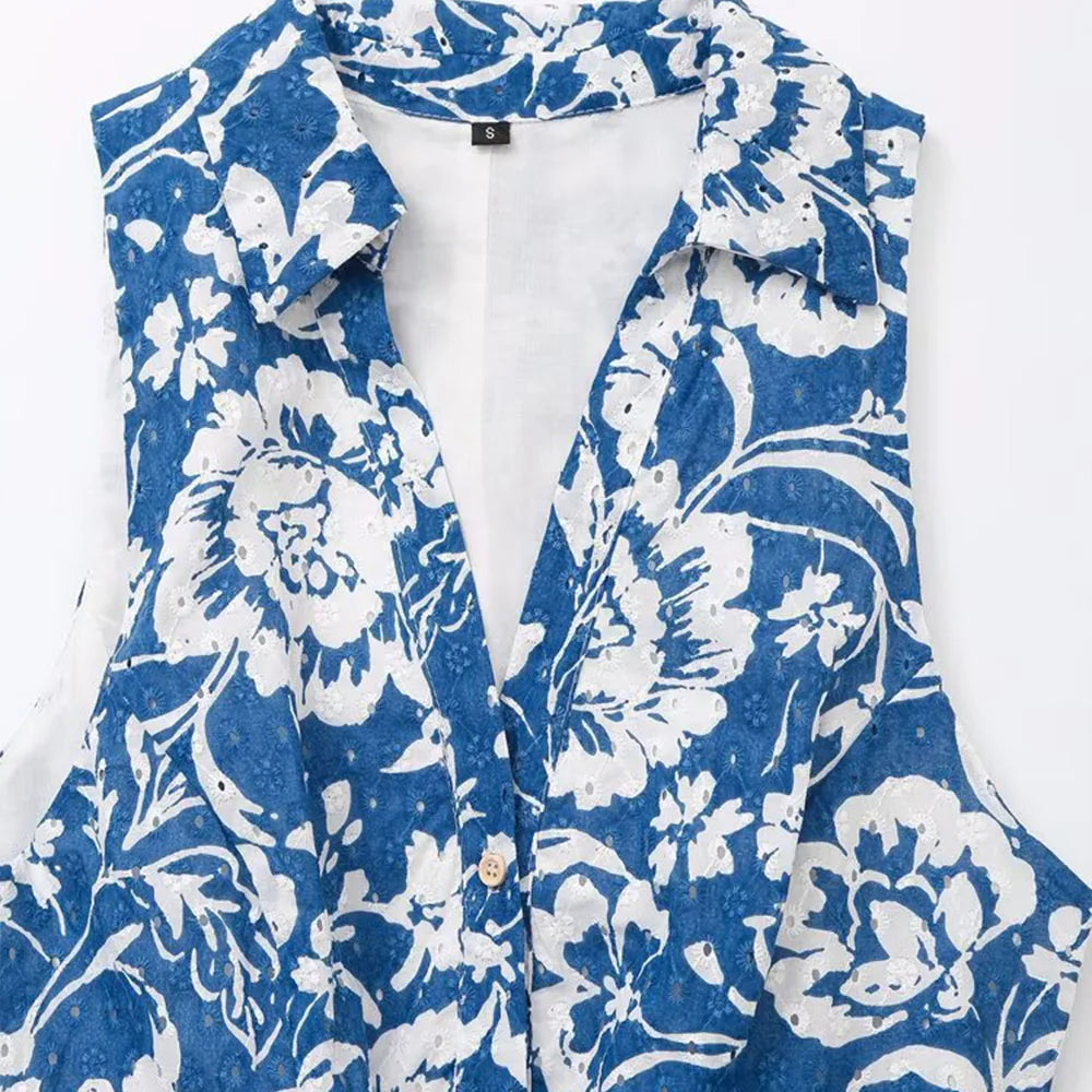 Women's Lace-up Floral Print Mini Dress - Norellé