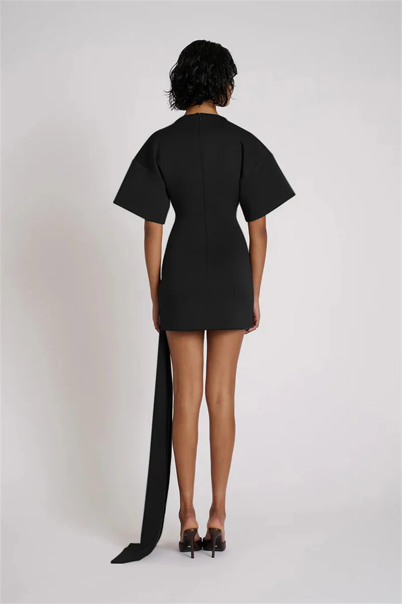 Short Sleeve Ruched Mini Dress Women