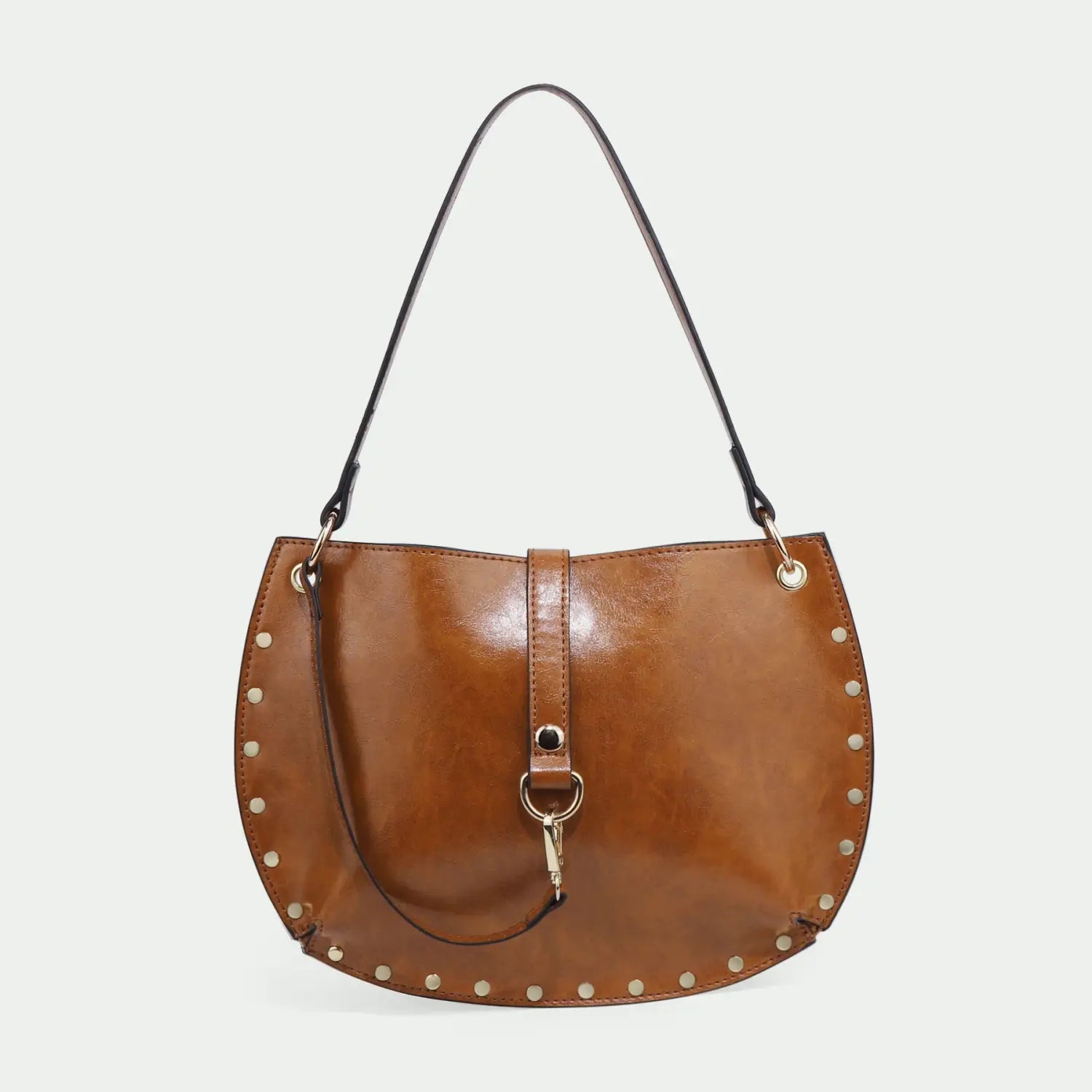 Women’s Studded Crescent Saddle Bag
