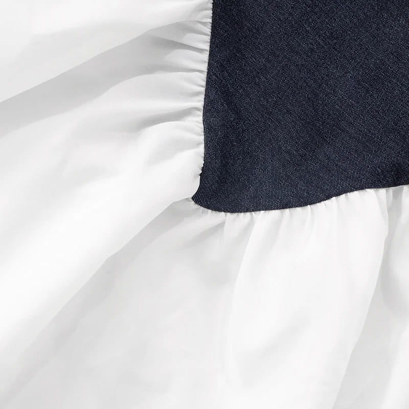 Patchwork Denim Backless Mini Dress Women