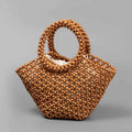 Summer Women's Handwoven Totes Beach Wooden Beaded Bag