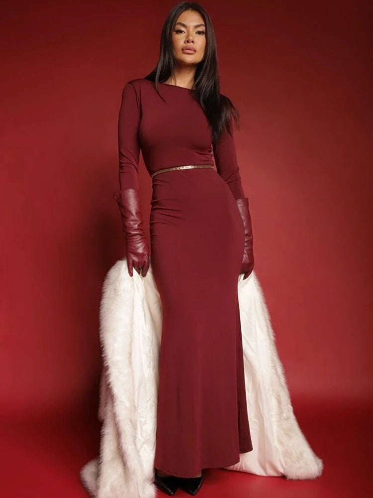 Deep V-neck Butterfly Maxi Dress For Women