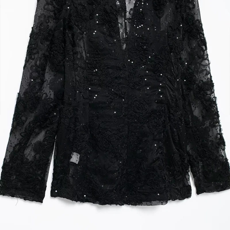 Solid Lace Loose Women Jacket
