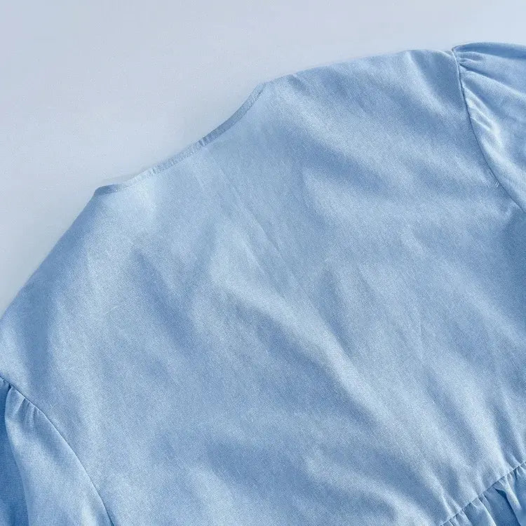 Women Pant Set Suits Cotton Solid Outfits V-neck