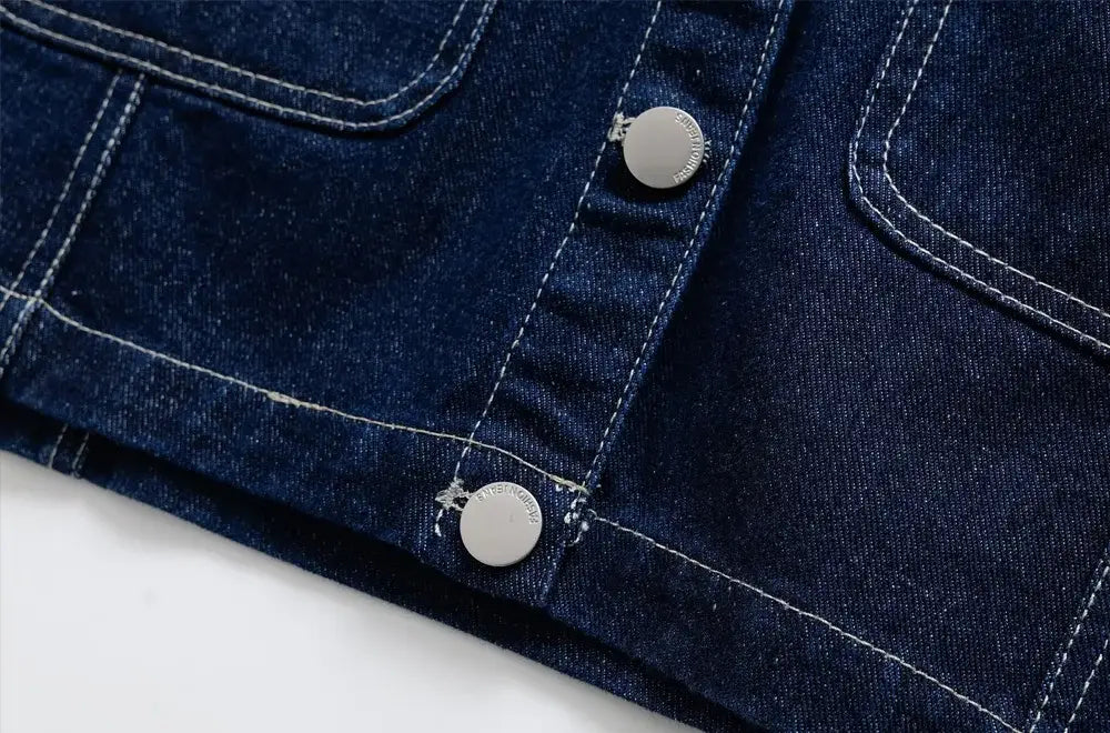 Women’s Fashion Cropped Denim Shirt