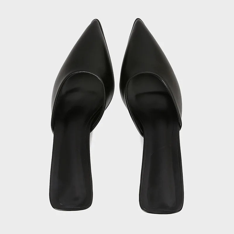 Silver Women’s Slippers Pointed Toe Slide Sandals