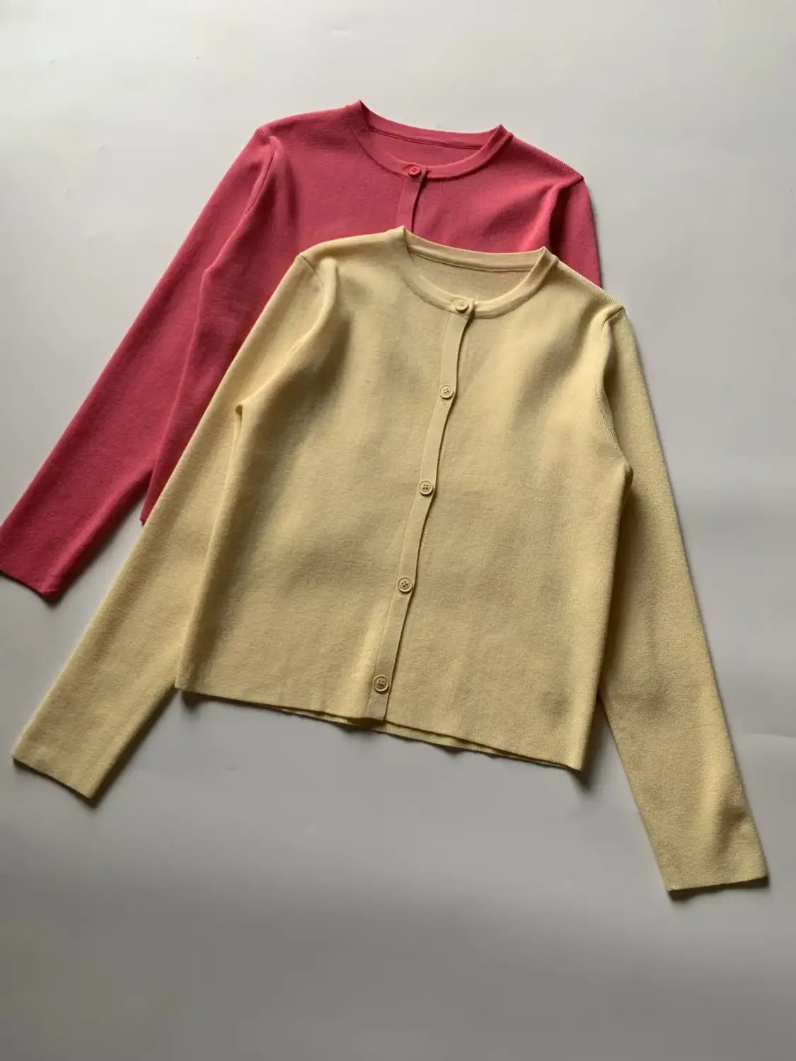 Women’s Long Sleeve Round Neck Flat Needle Knitted Jacket