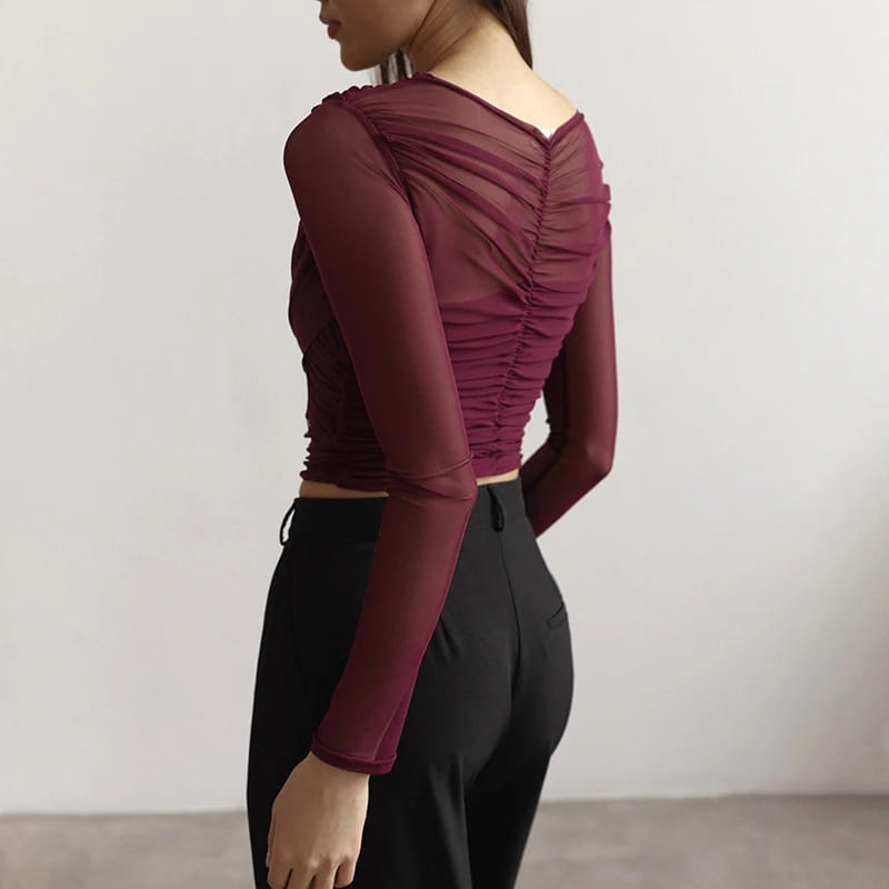 Chic Design Cross Neck Crop Top