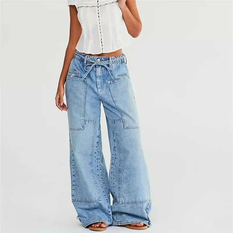 Women Fashion Wide-Leg Jeans