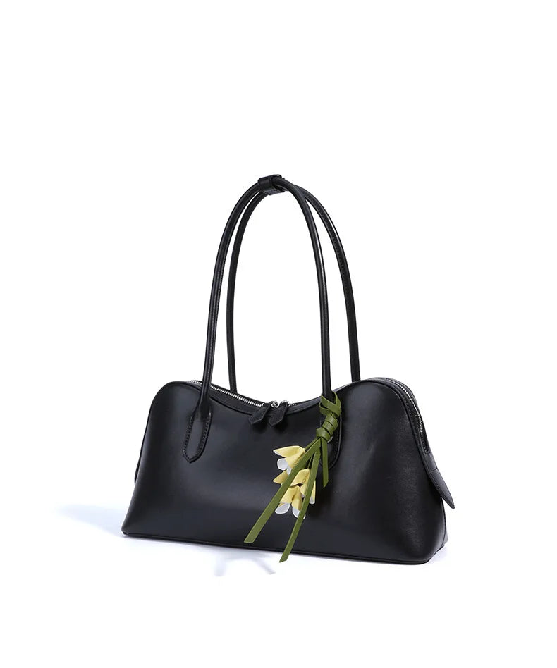 Cowhide Underarm Bag Genuine Leather