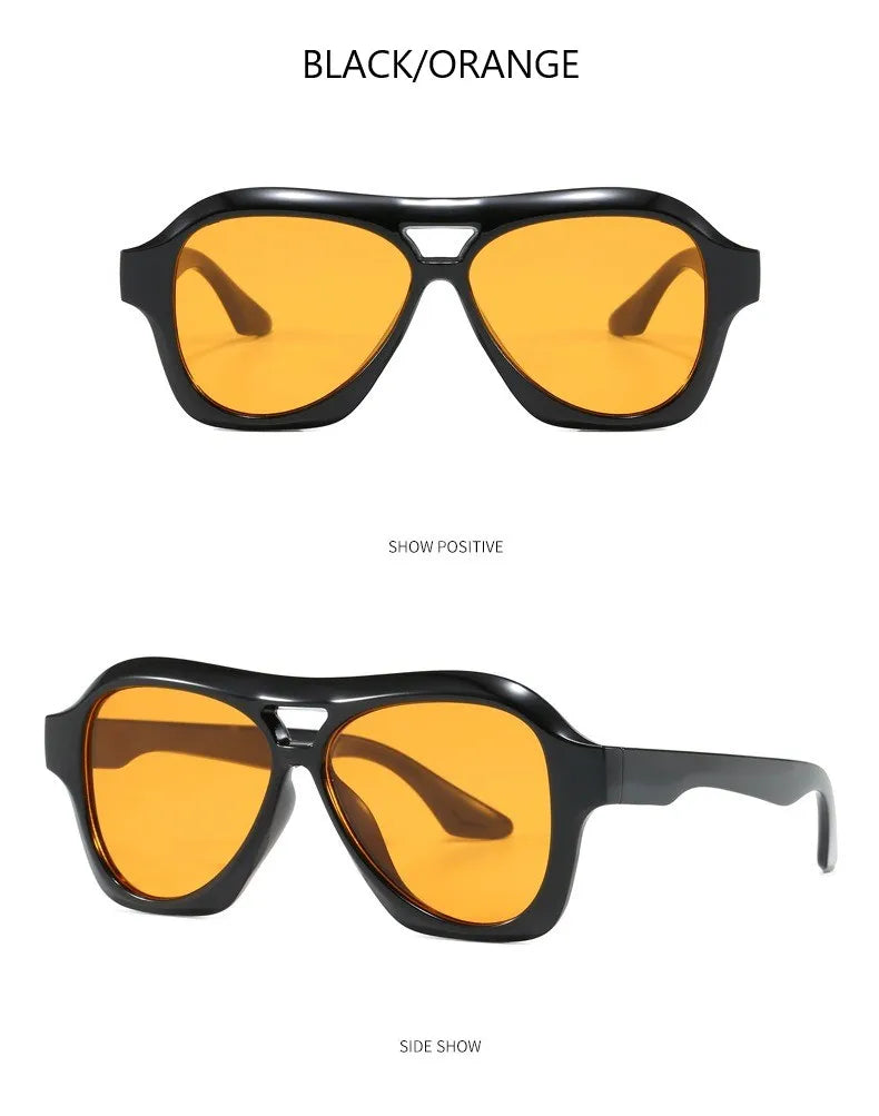 Retro Double Beam Sunglasses Women