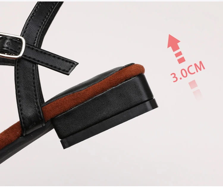 Knitted Low Heeled Roman Shoes For Women