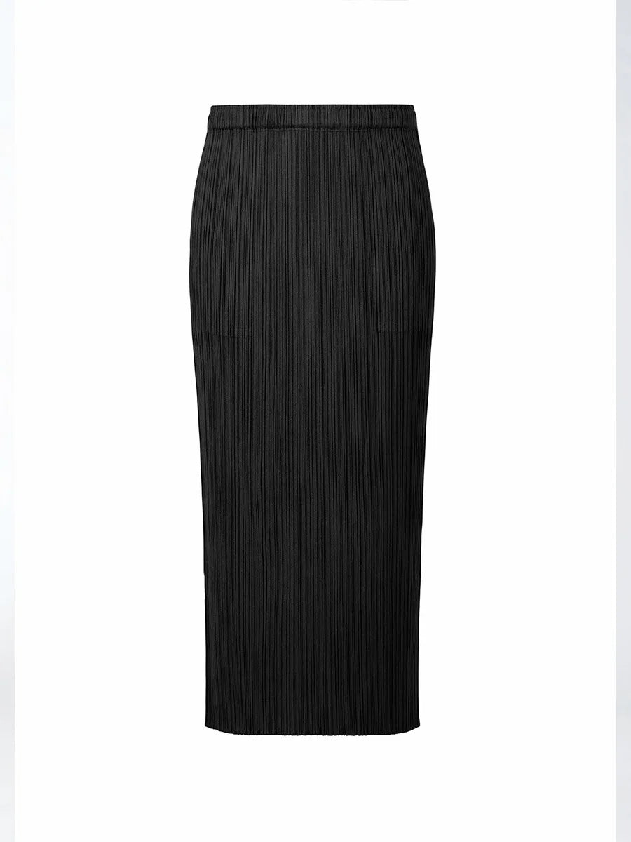 Pleated Hip Hugging Slim Half Skirt