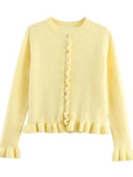 Women's Leisure Comfort Stacked Decoration Knitted Cardigan