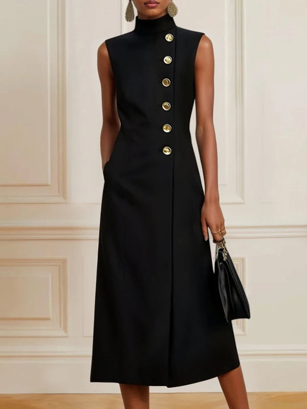 Summer Black Midi Dress for Women - Norellé